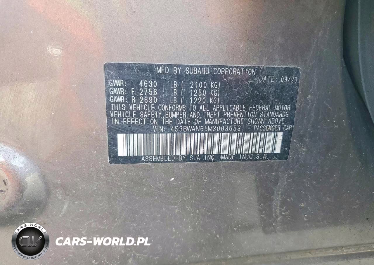 2021 Subaru Legacy Limited VIN:4S3BWAN65M3003653 - 13
