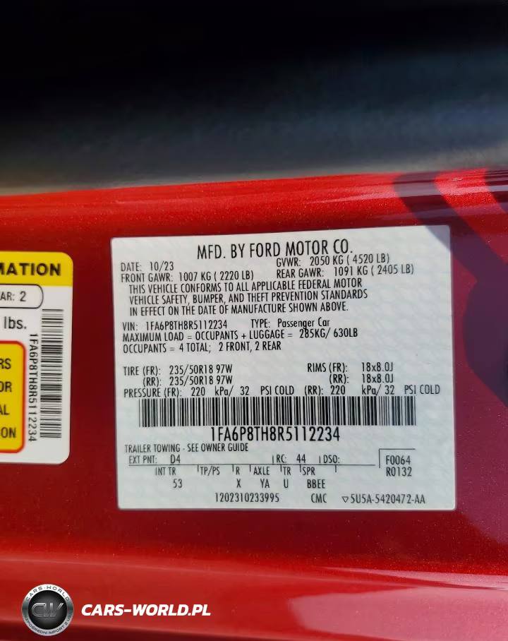 2024 Ford Mustang VIN:1FA6P8TH8R5112234 - 12