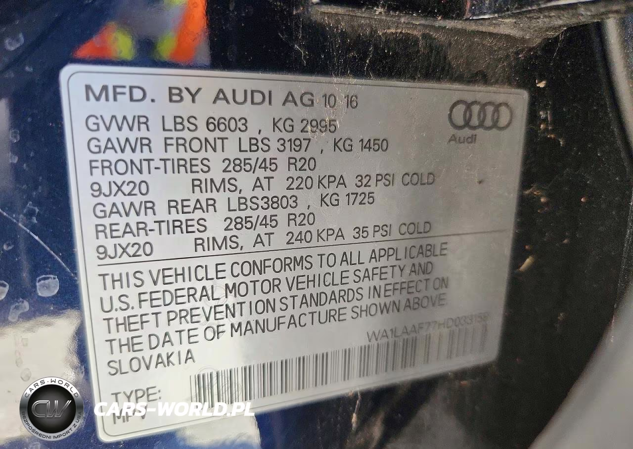2017 Audi Q7 Premium Plus VIN:WA1LAAF77HD033158 - 12
