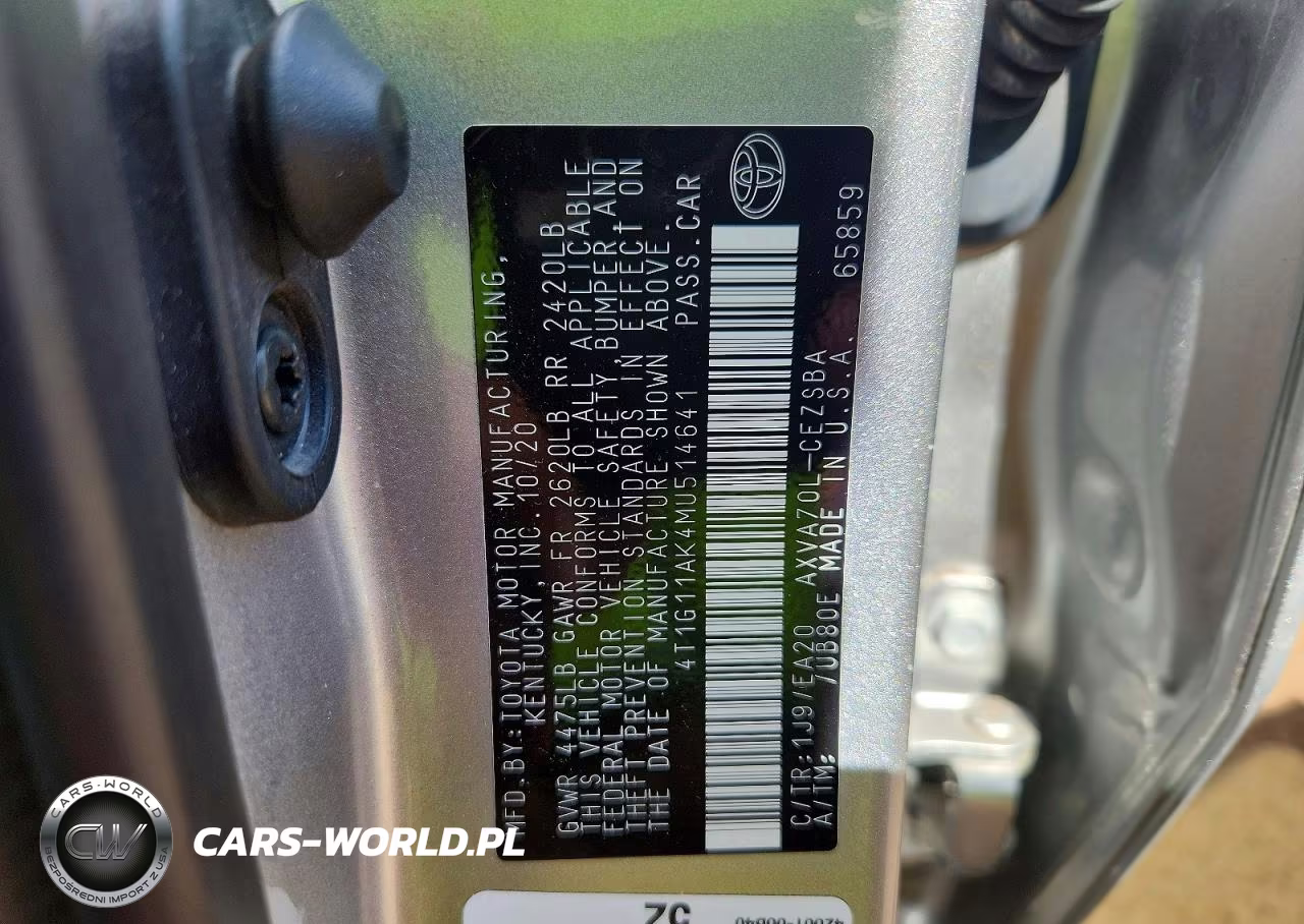 2021 Toyota Camry Se VIN:4T1G11AK4MU514641 - 12