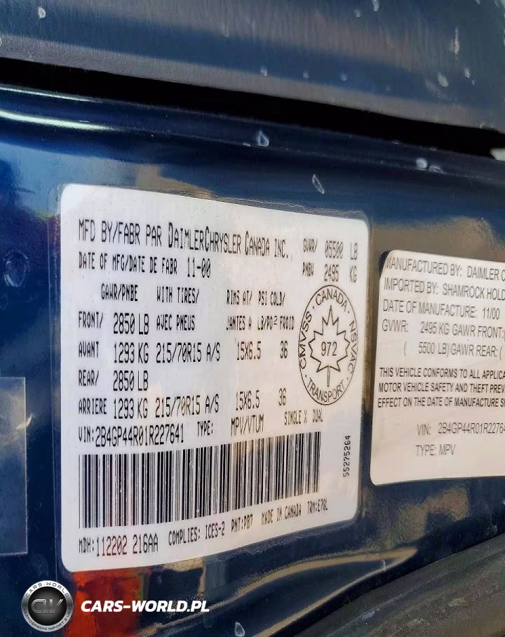 2001 Dodge Grand Caravan Sport VIN:2B4GP44R01R227641 - 13