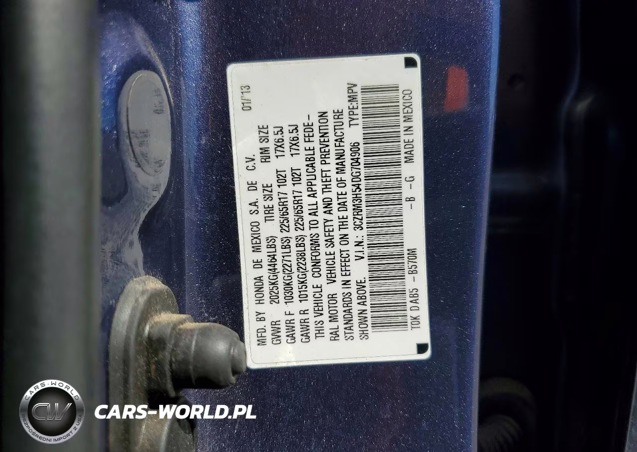 2013 Honda Cr-V Ex VIN:3CZRM3H54DG704906 - 12
