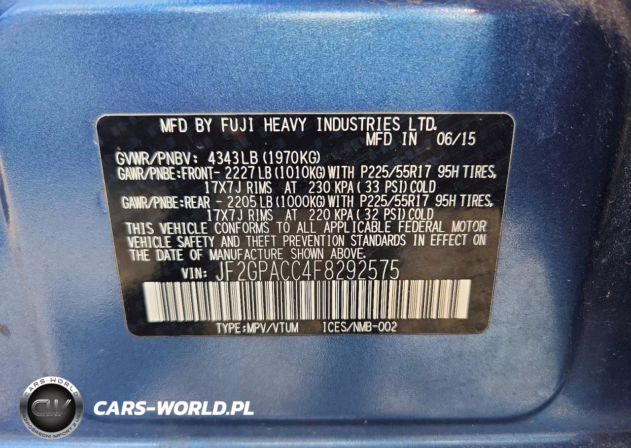 2015 Subaru Xv Crosstrek 2.0 Premium VIN:JF2GPACC4F8292575 - 13