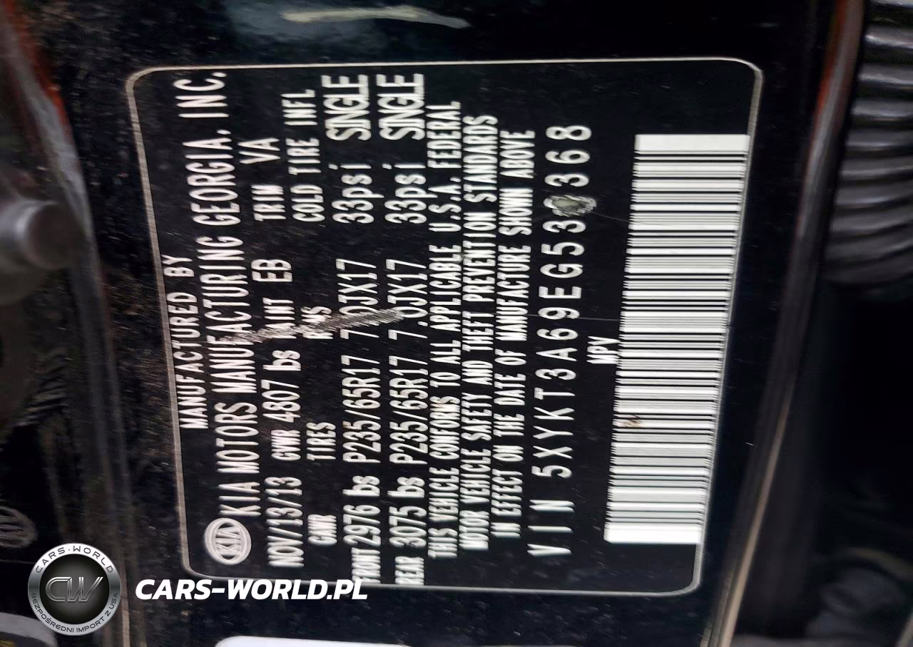 2014 Kia Sorento Lx VIN:5XYKT3A69EG536368 - 14