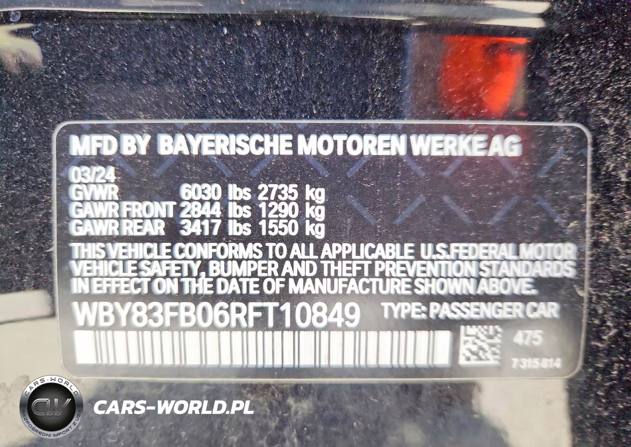 2024 BMW I4 xDrive 40 VIN:WBY83FB06RFT10849 - 12