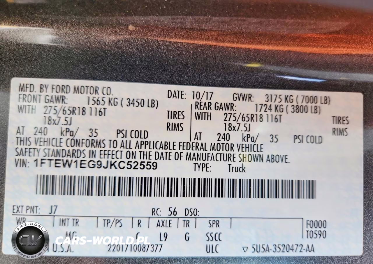 2018 Ford F150 Supercrew VIN:1FTEW1EG9JKC52559 - 13