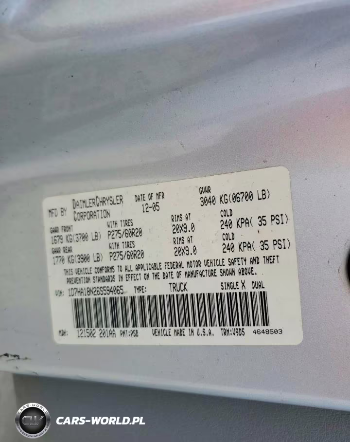 2006 Dodge Ram 1500 St VIN:1D7HA18N26S594065 - 13
