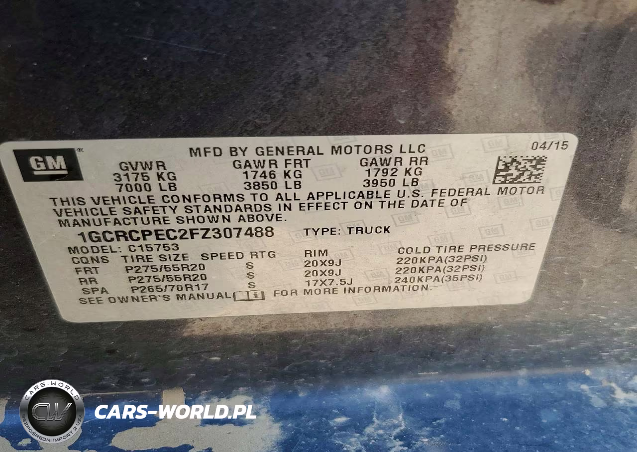 2015 Chevrolet Silverado C1500 VIN:1GCRCPEC2FZ307488 - 12