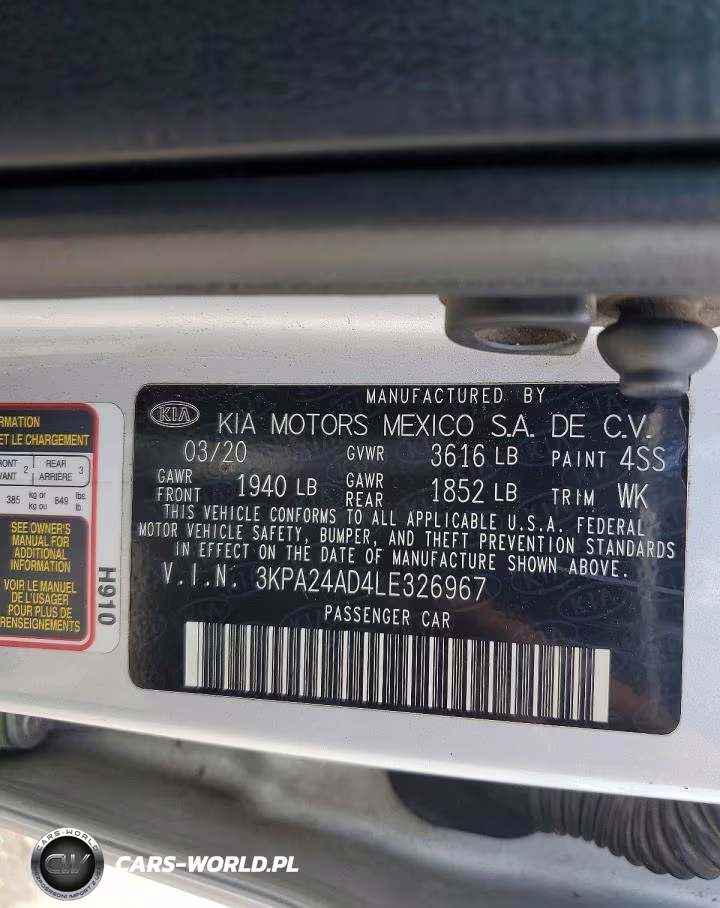 2020 Kia Rio Lx VIN:3KPA24AD4LE326967 - 12