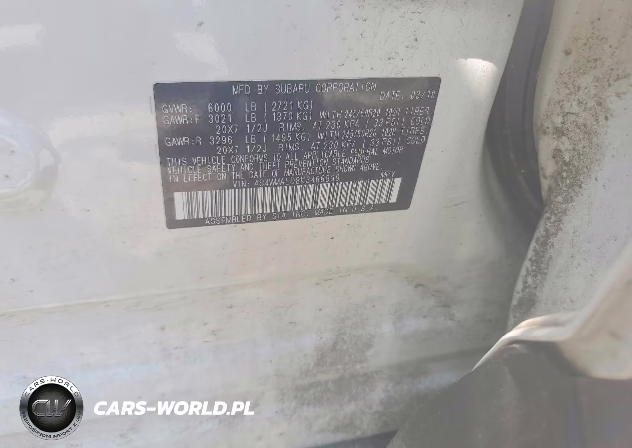 2019 Subaru Ascent Limited VIN:4S4WMALD8K3466839 - 14