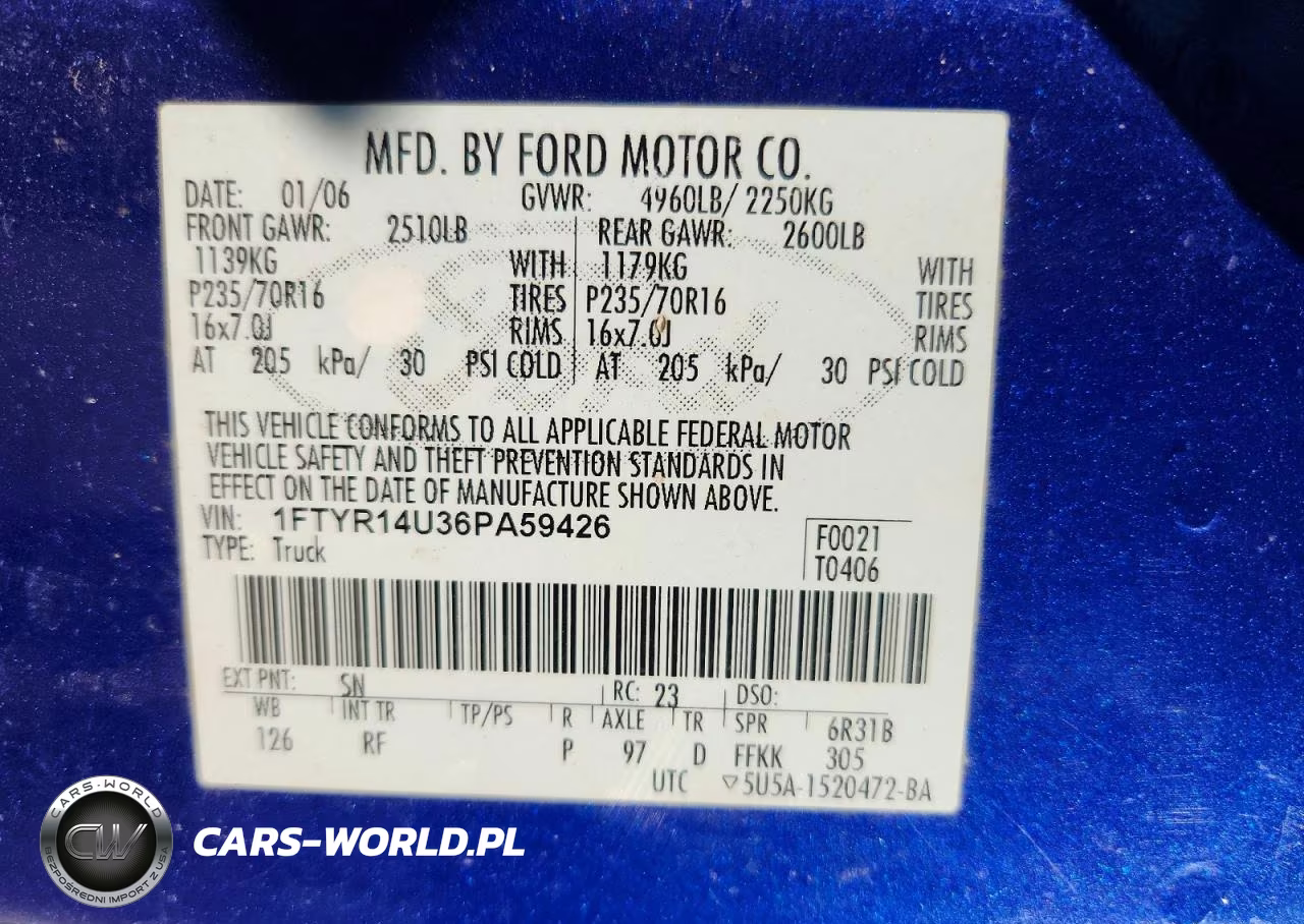 2006 Ford Ranger Super Cab VIN:1FTYR14U36PA59426 - 13
