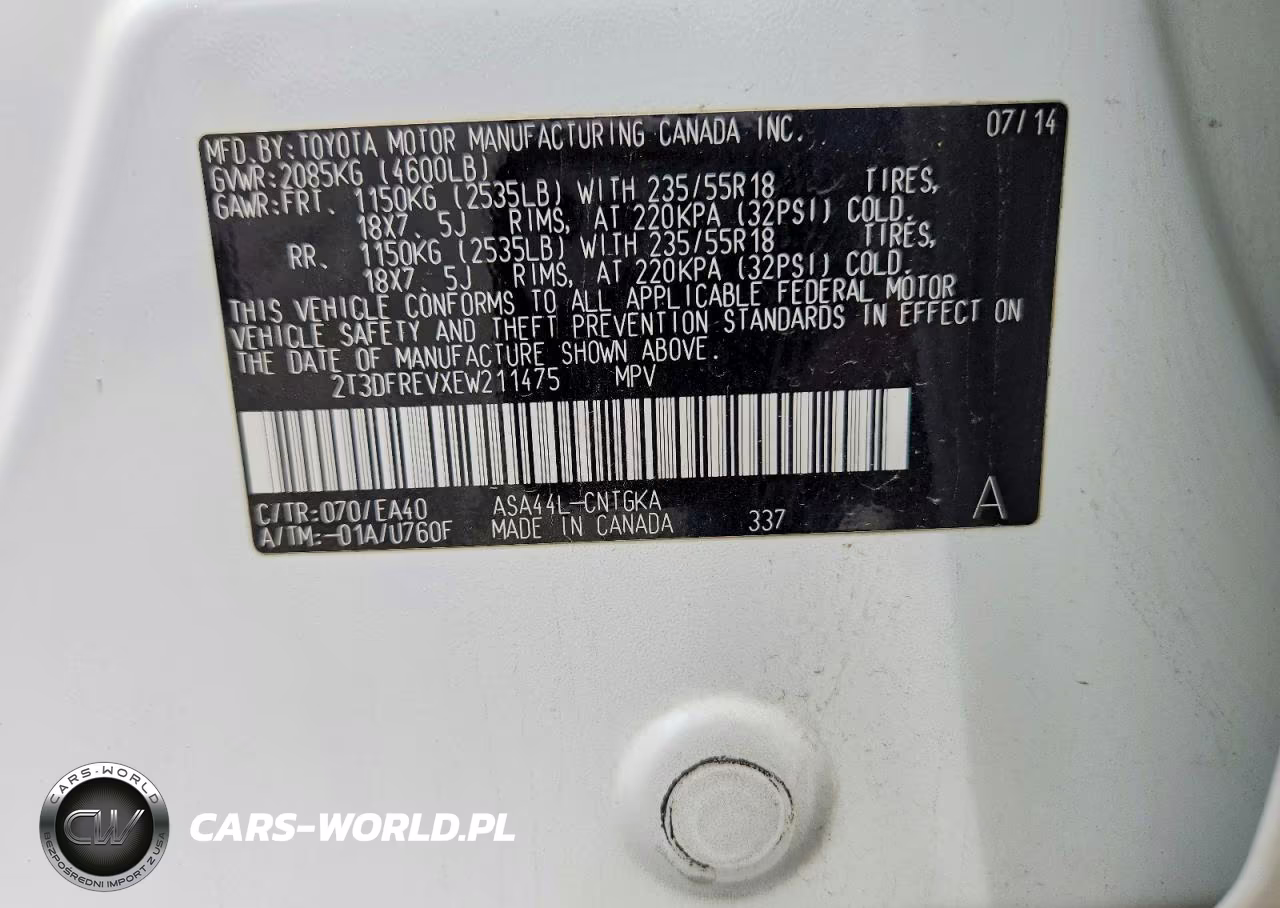 2014 Toyota Rav4 Limited VIN:2T3DFREVXEW211475 - 13