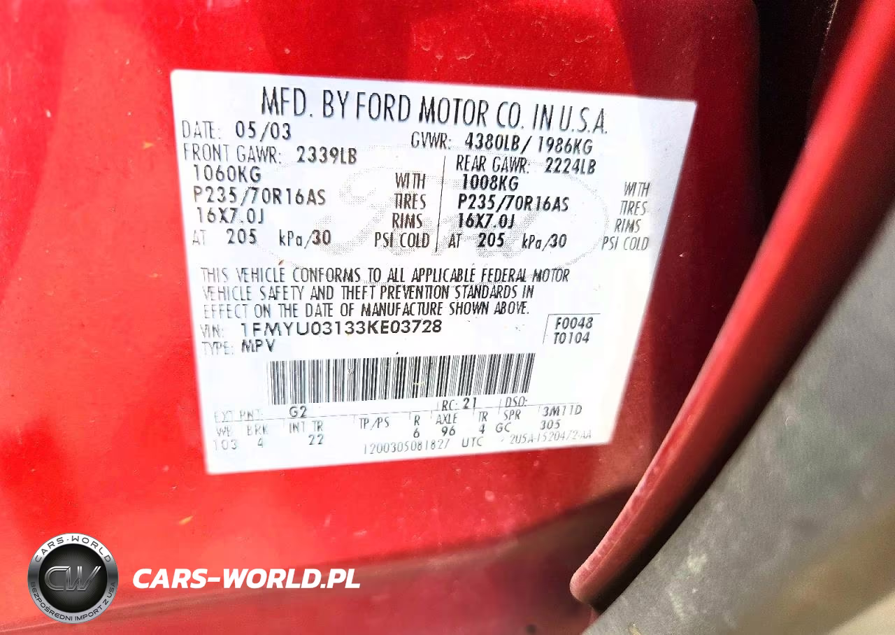 2003 Ford Escape Xlt VIN:1FMYU03133KE03728 - 12