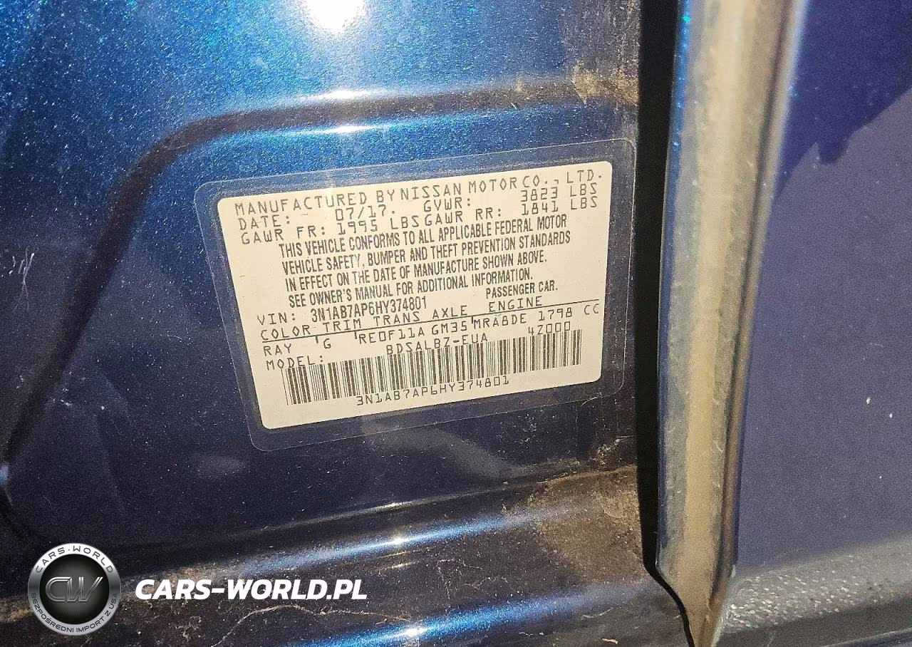 2017 Nissan Sentra S VIN:3N1AB7AP6HY374801 - 12