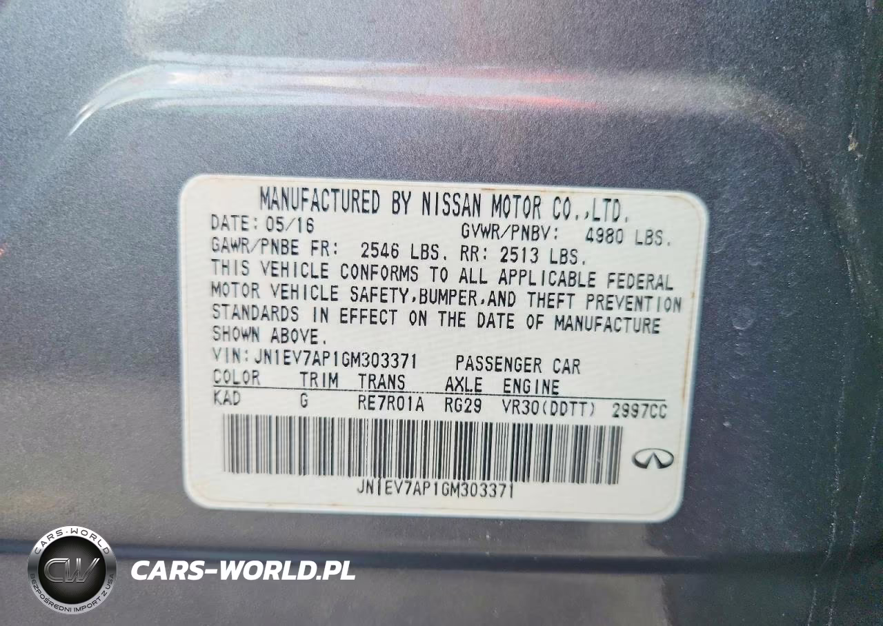 2016 Infiniti Q50 Sport VIN:JN1EV7AP1GM303371 - 12
