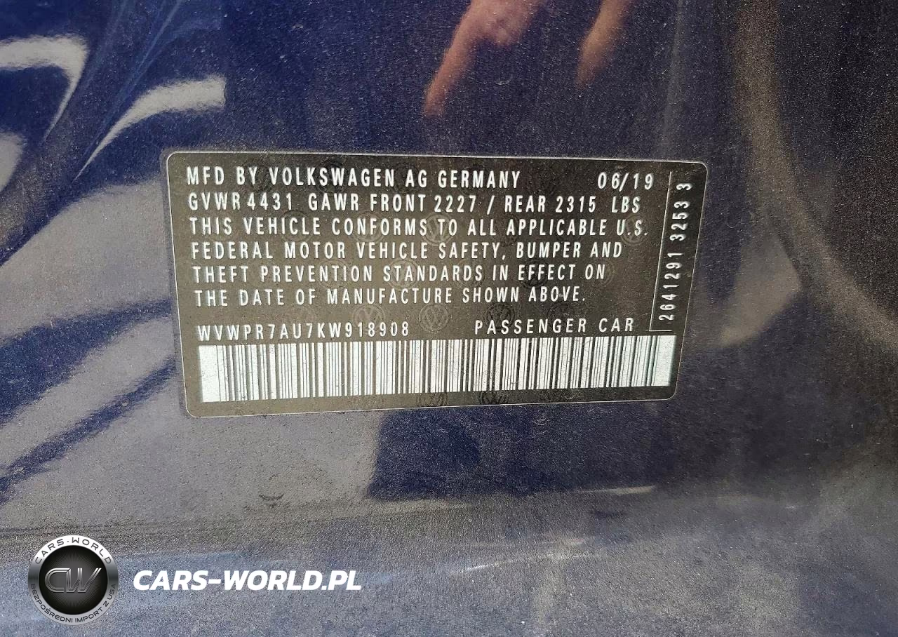 2019 Volkswagen E-Golf Sel Premium VIN:WVWPR7AU7KW918908 - 13