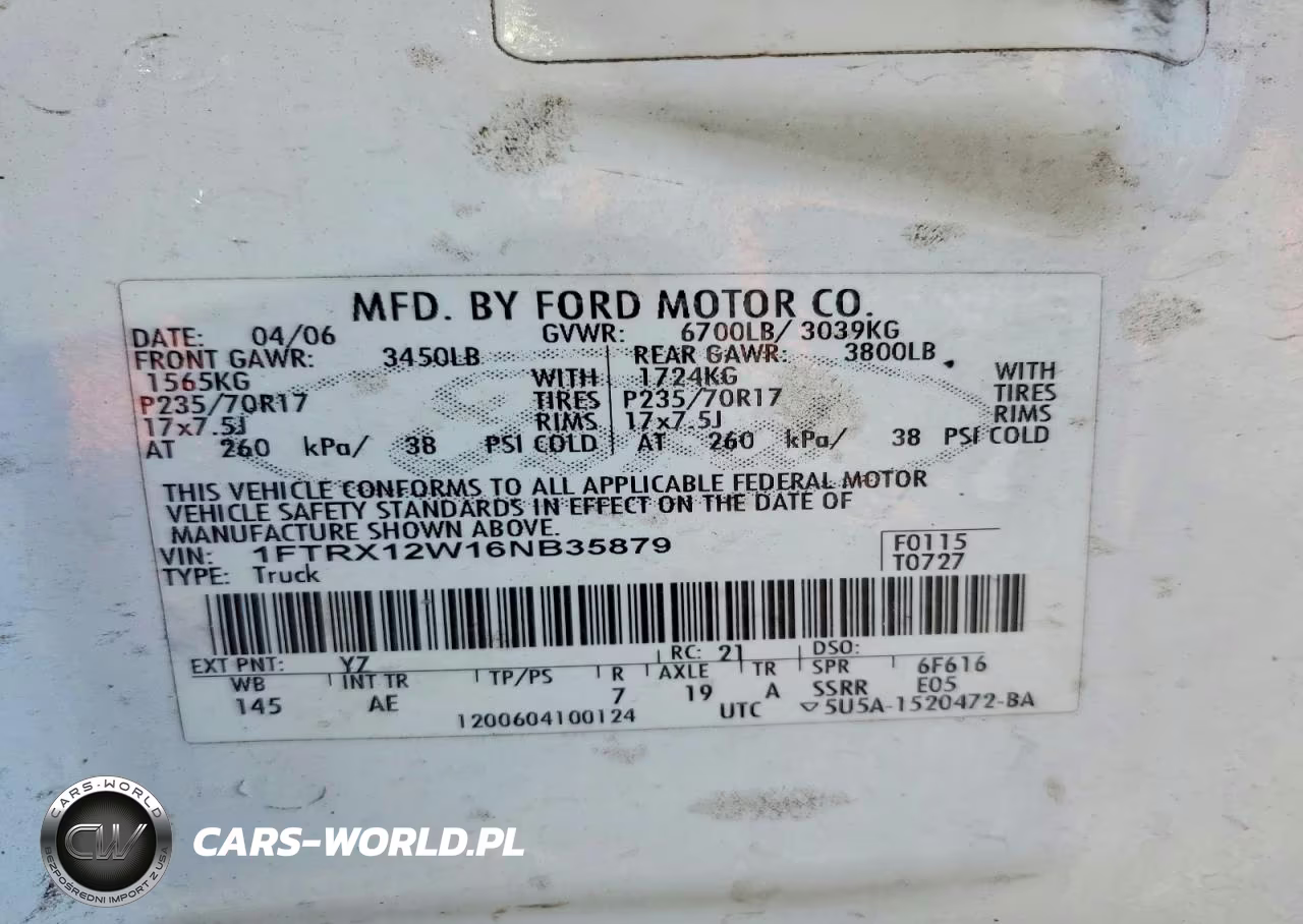 2006 Ford F150 VIN:1FTRX12W16NB35879 - 12