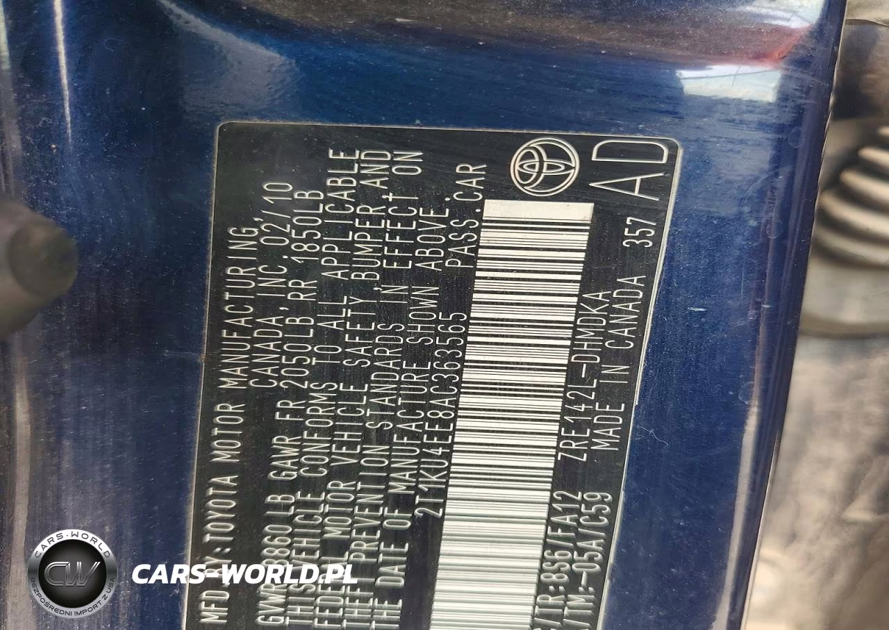 2010 Toyota Matrix Base VIN:2T1KU4EE8AC363565 - 12