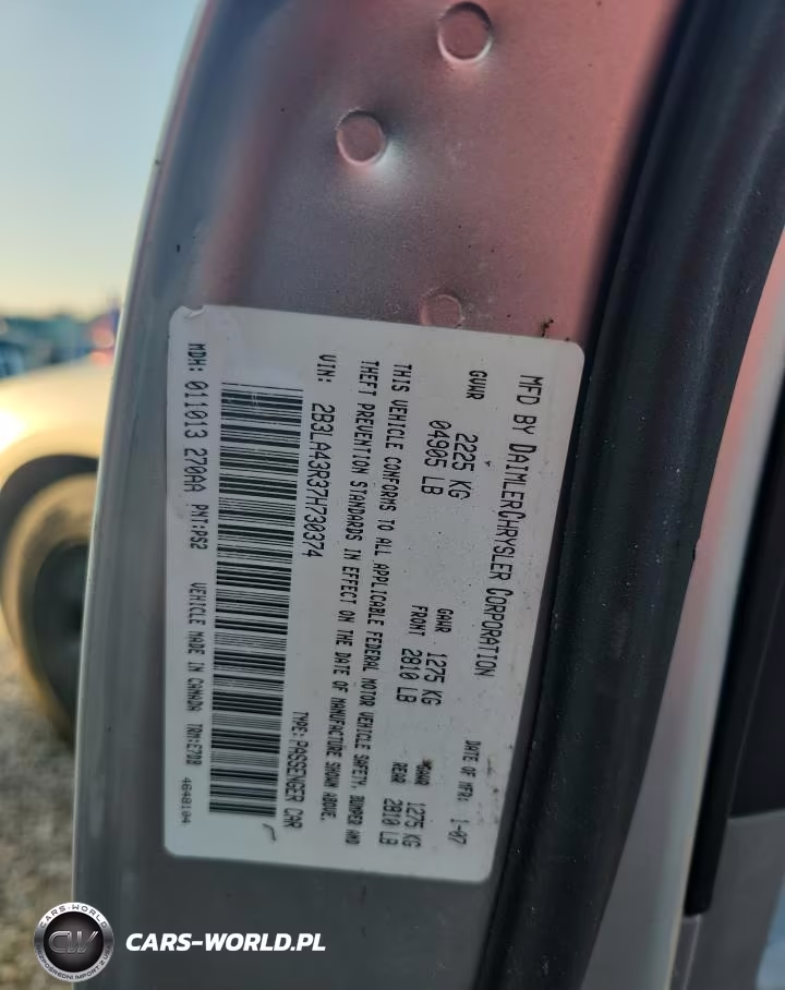 2007 Dodge Charger Se VIN:2B3LA43R37H730374 - 12