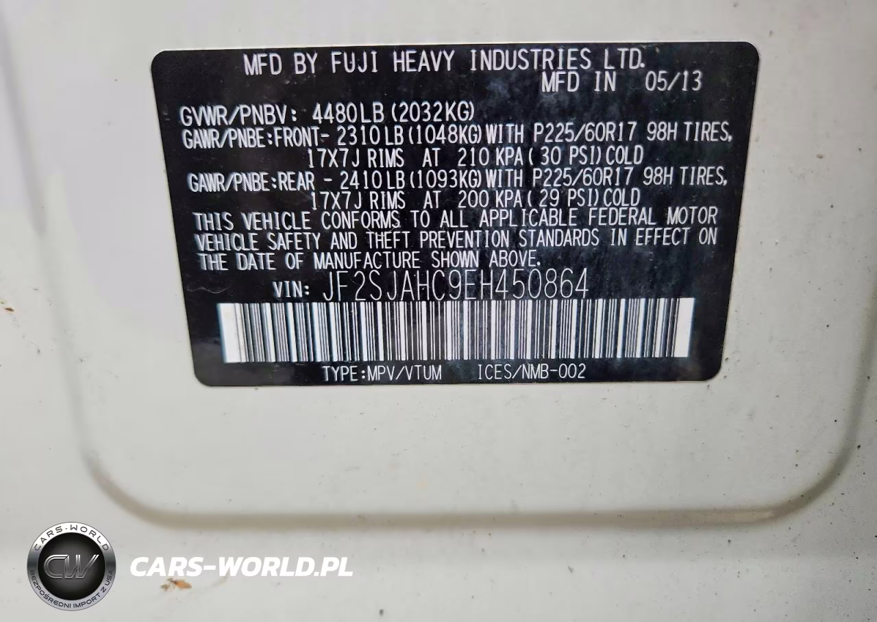2014 Subaru Forester 2.5I Limited VIN:JF2SJAHC9EH450864 - 13