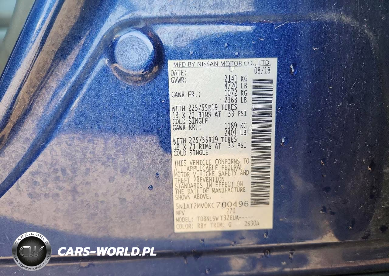 2019 Nissan Rogue Sl VIN:5N1AT2MV0KC700496 - 13