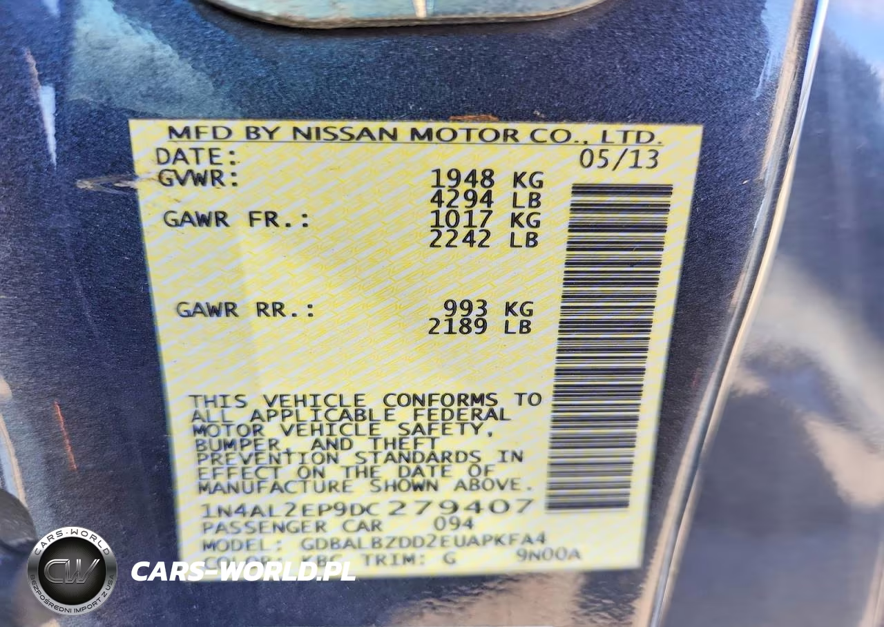 2013 Nissan Altima S VIN:1N4AL2EP9DC279407 - 12