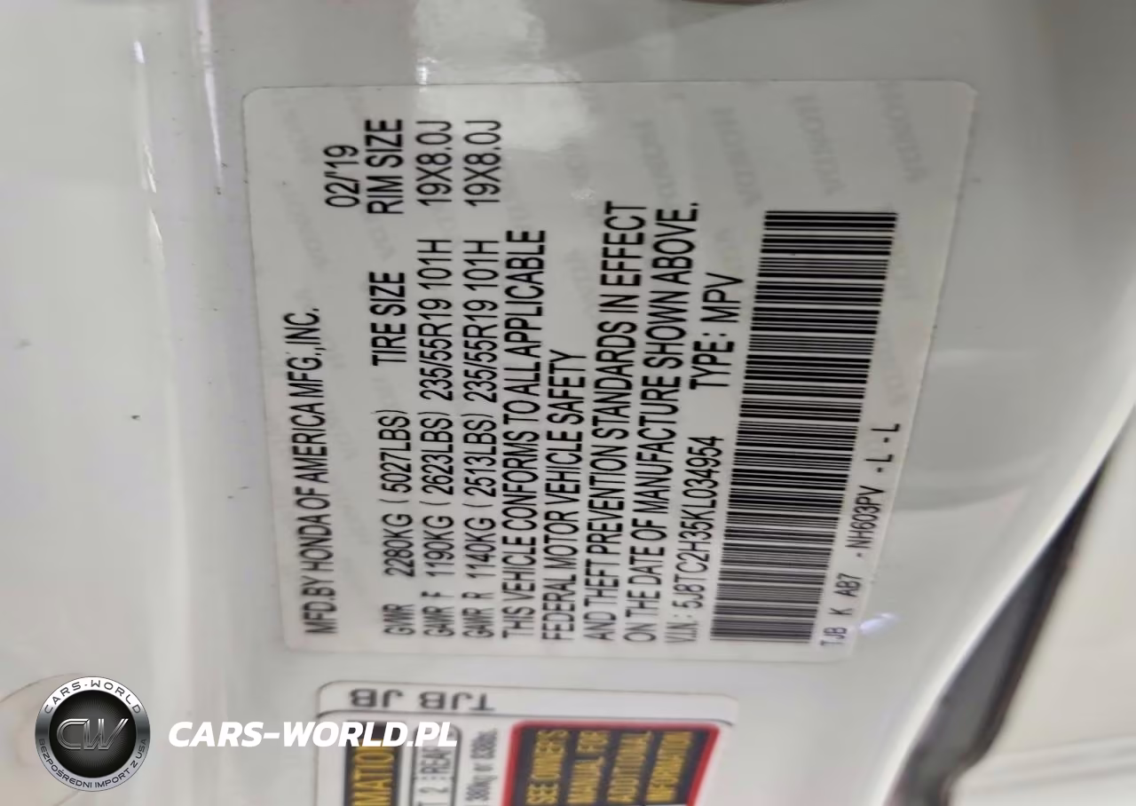 2019 Acura Rdx VIN:5J8TC2H35KL034954 - 12