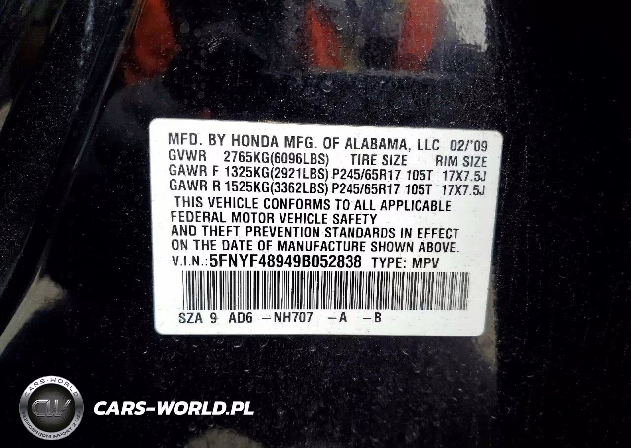 2009 Honda Pilot Touring VIN:5FNYF48949B052838 - 13