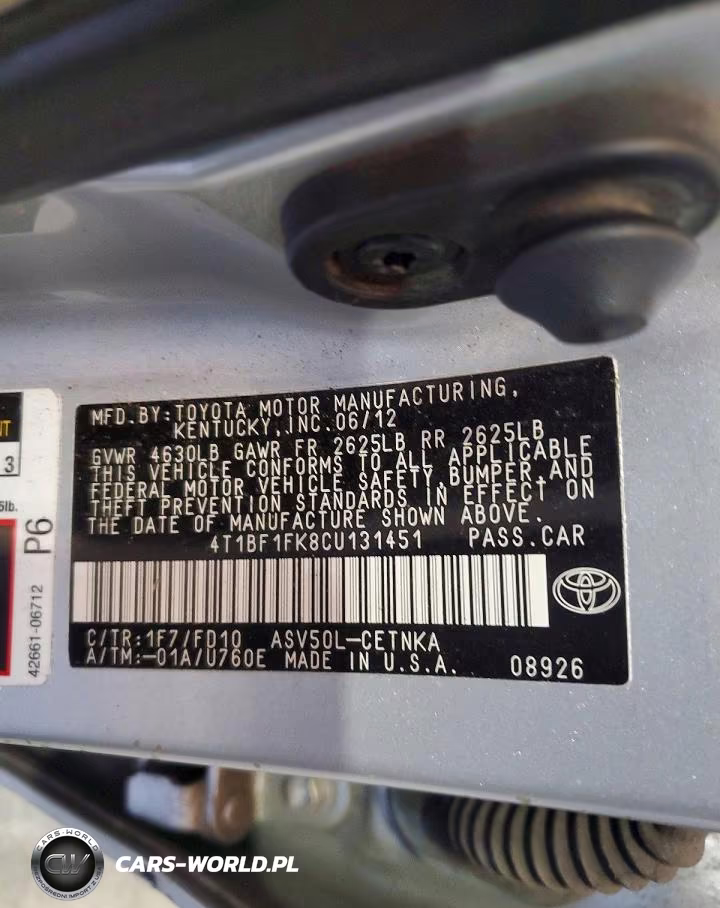 2012 Toyota Camry Le VIN:4T1BF1FK8CU131451 - 12