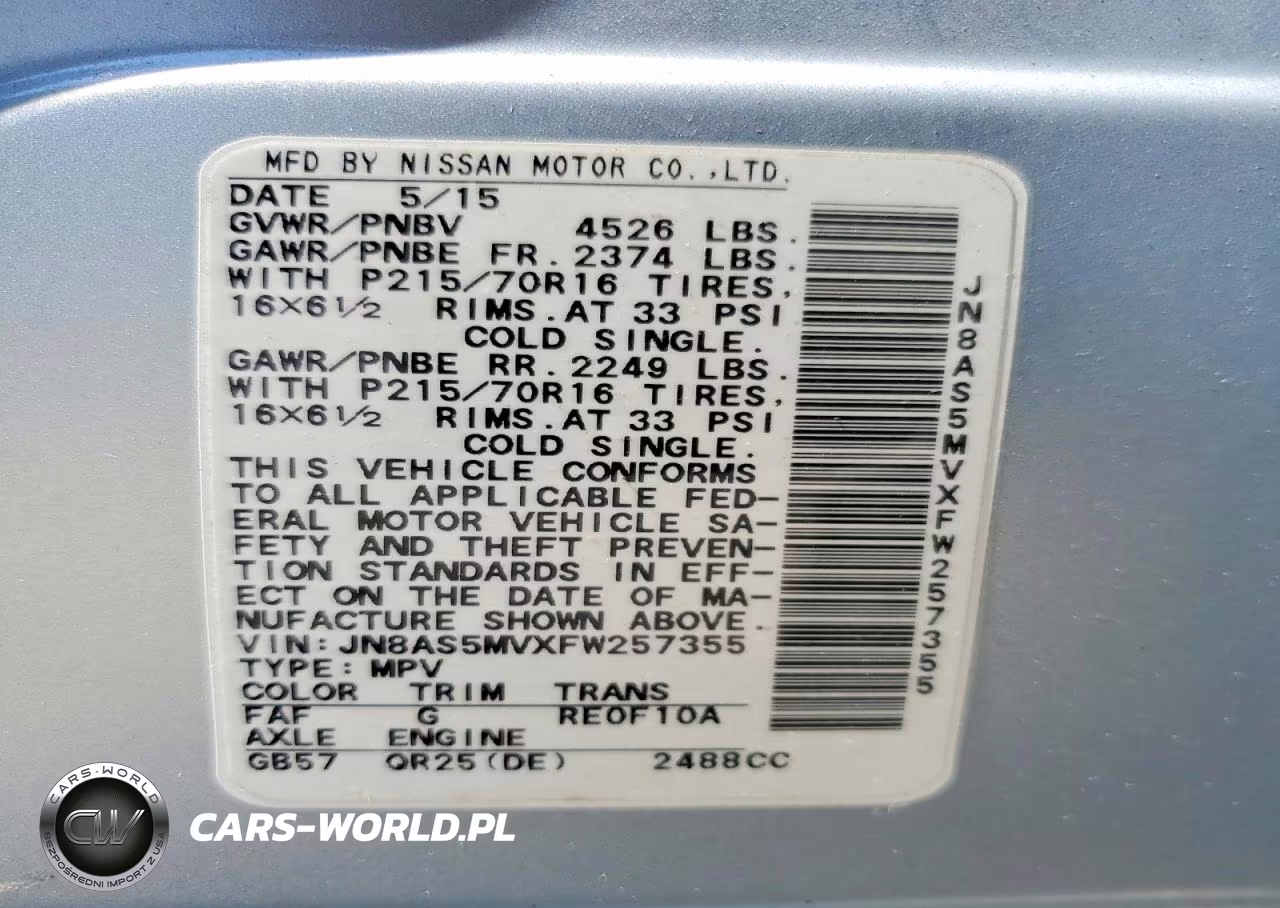 2015 Nissan Rogue Select S VIN:JN8AS5MVXFW257355 - 13