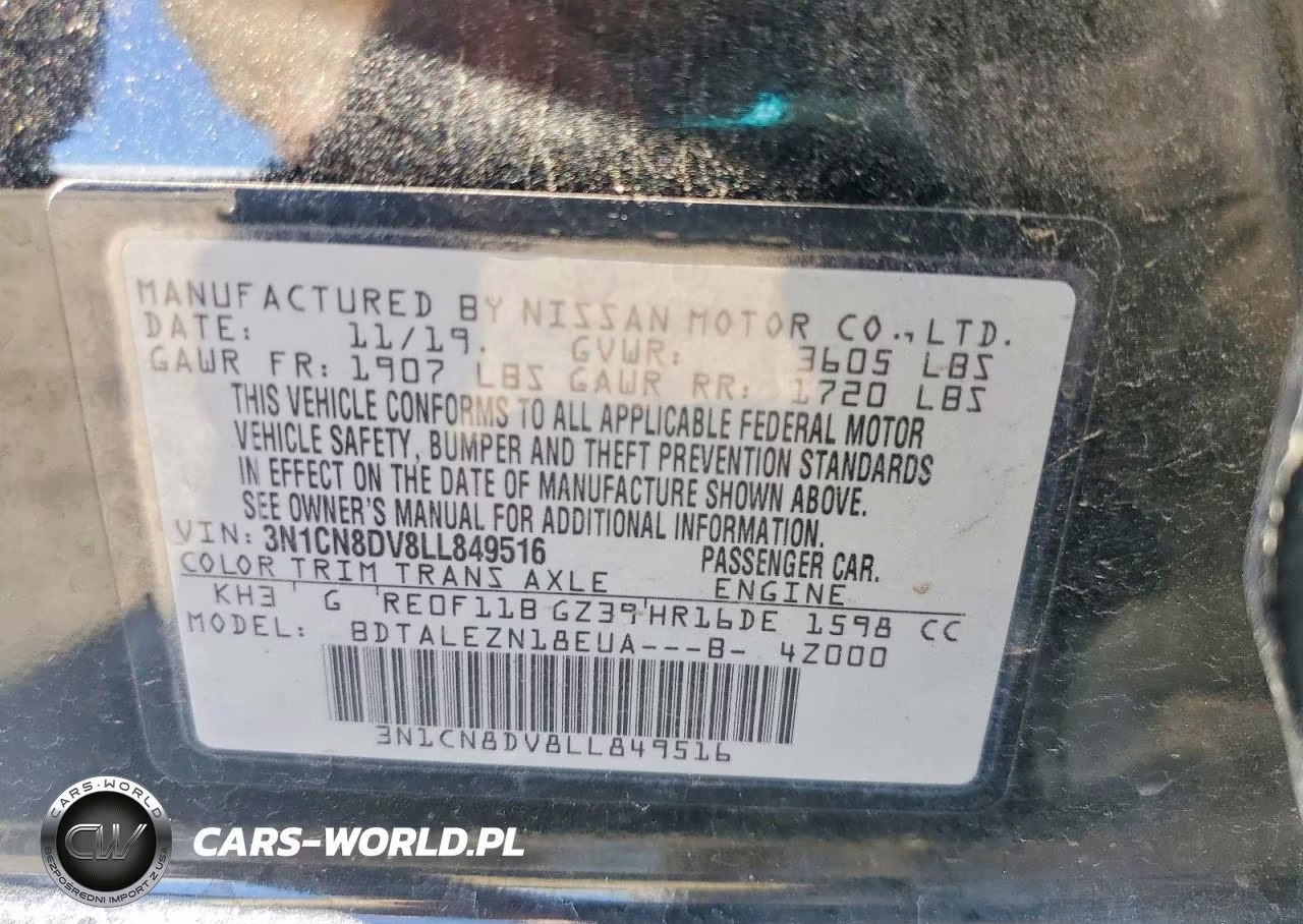 2020 Nissan Versa S VIN:3N1CN8DV8LL849516 - 12
