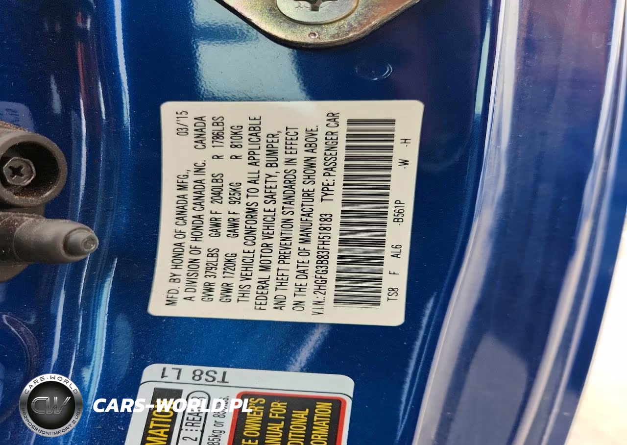 2015 Honda Civic Ex VIN:2HGFG3B83FH518183 - 12