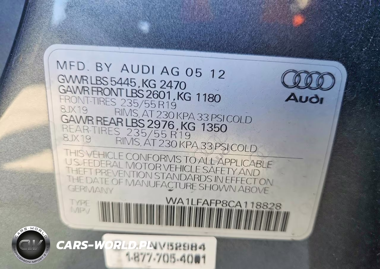 2012 Audi Q5 Premium Plus VIN:WA1LFAFP8CA118828 - 13