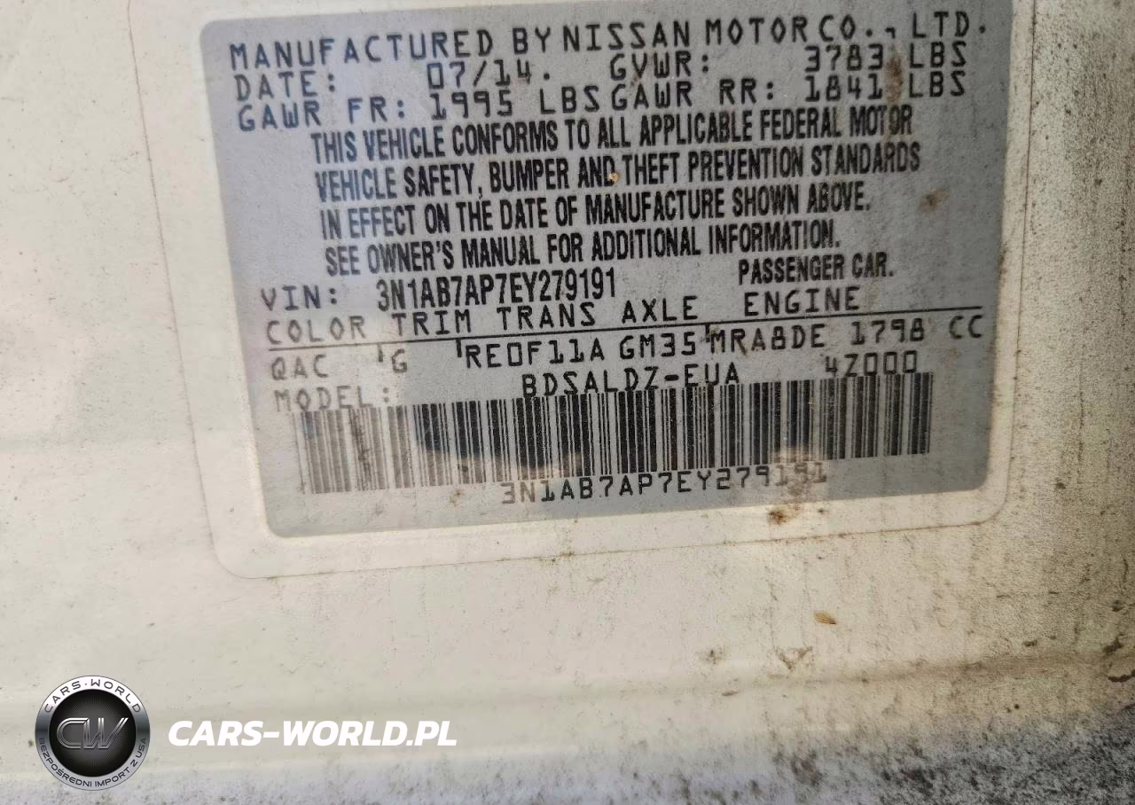2014 Nissan Sentra Sv VIN:3N1AB7AP7EY279191 - 12