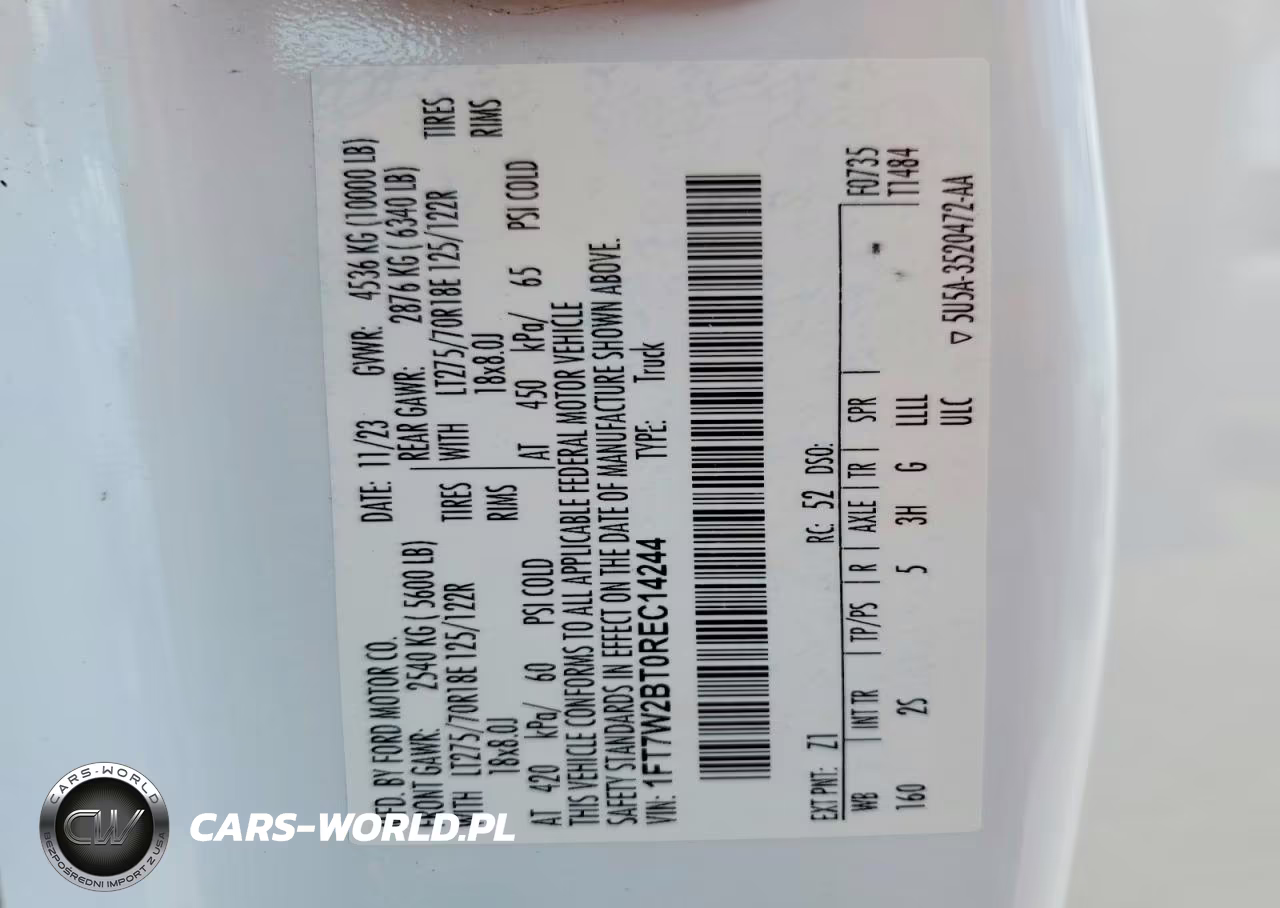 2024 Ford F250 Super Duty VIN:1FT7W2BT0REC14244 - 13