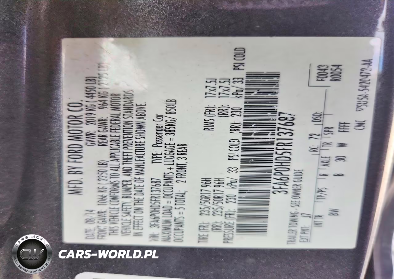 2015 Ford Fusion Se VIN:3FA6P0HD5FR137687 - 12