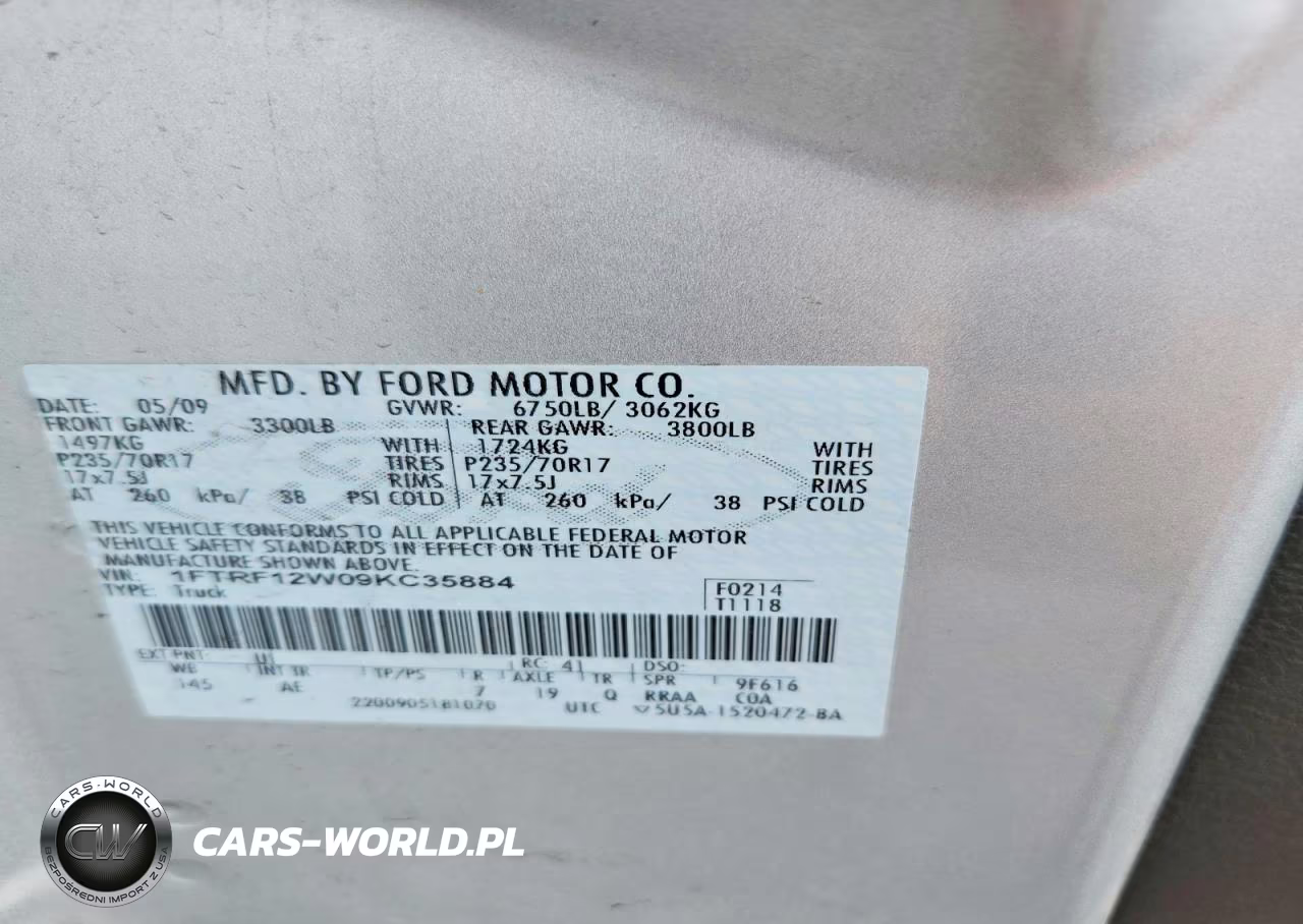 2009 Ford F150 VIN:1FTRF12W09KC35884 - 13