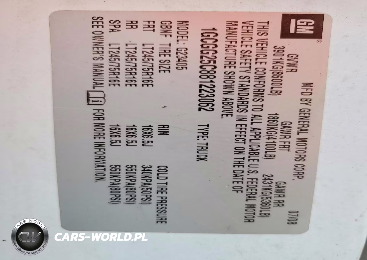 2008 Chevrolet Express 2500 Delivery Van VIN:1GCGG25C881223062 - 13