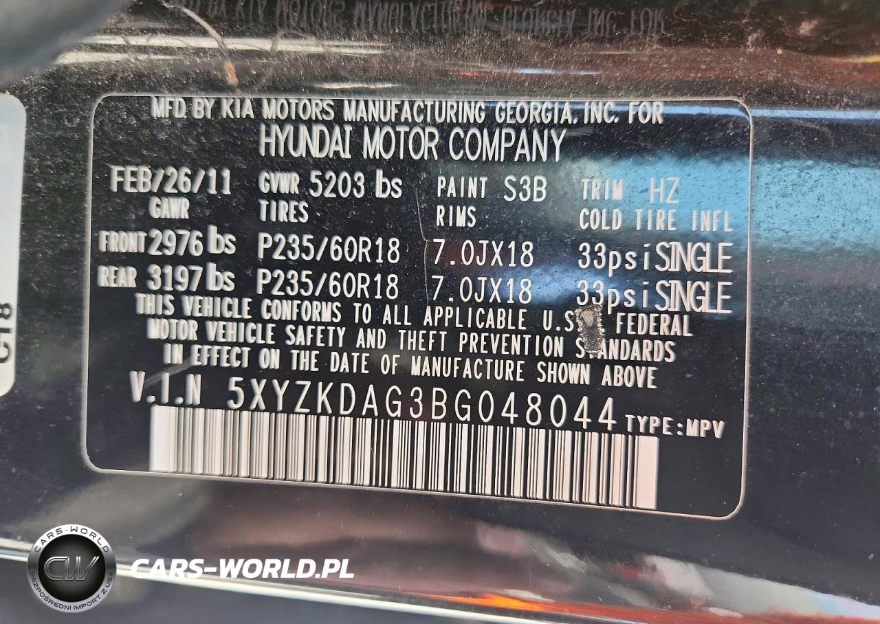 2011 Hyundai Santa Fe Limited VIN:5XYZKDAG3BG048044 - 13