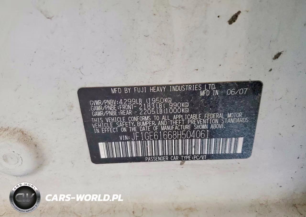 2008 Subaru Impreza 2.5I VIN:JF1GE61668H504061 - 12