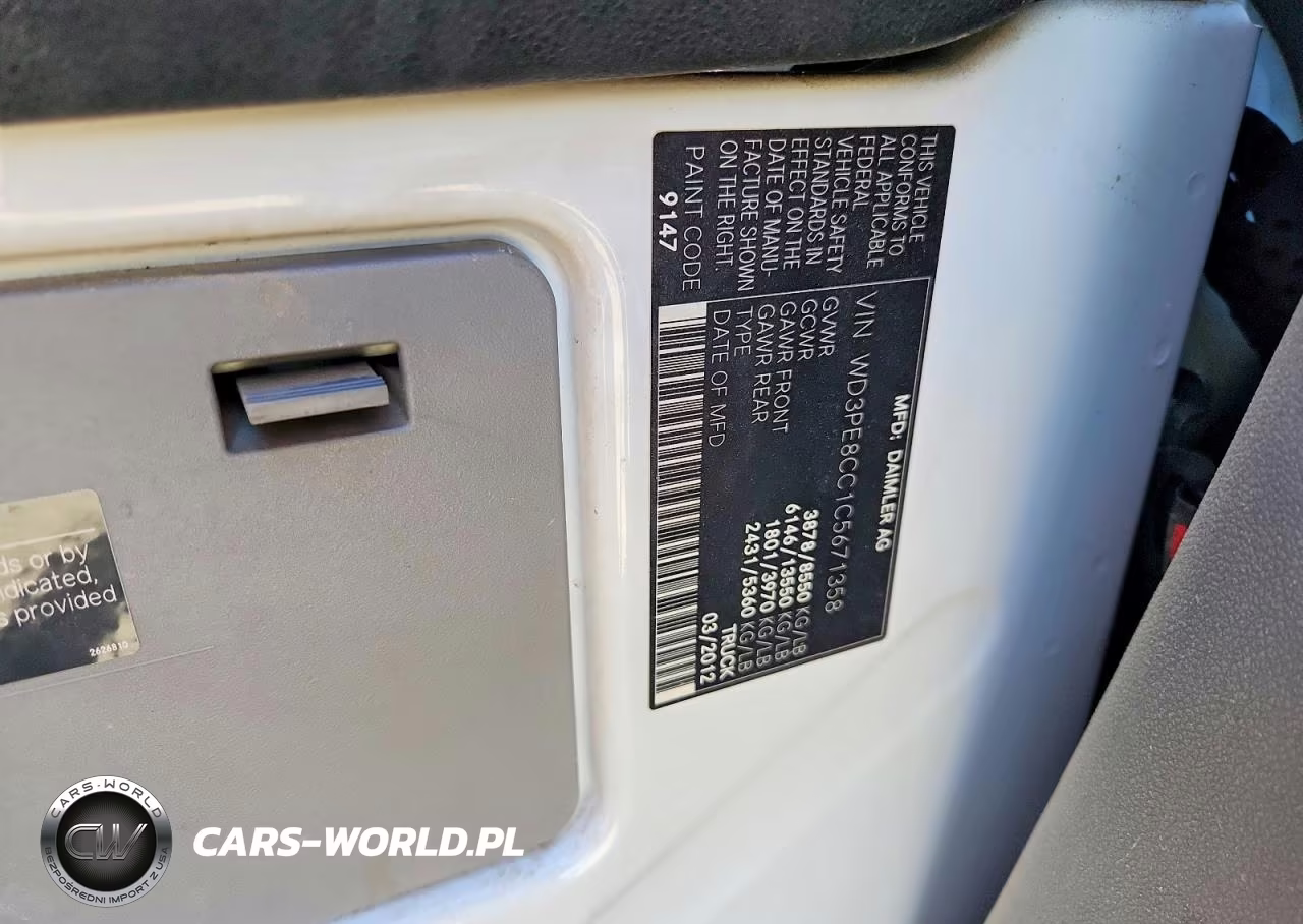 2012 Mercedes-Benz Sprinter 2500 Delivery Van VIN:WD3PE8CC1C5671358 - 13