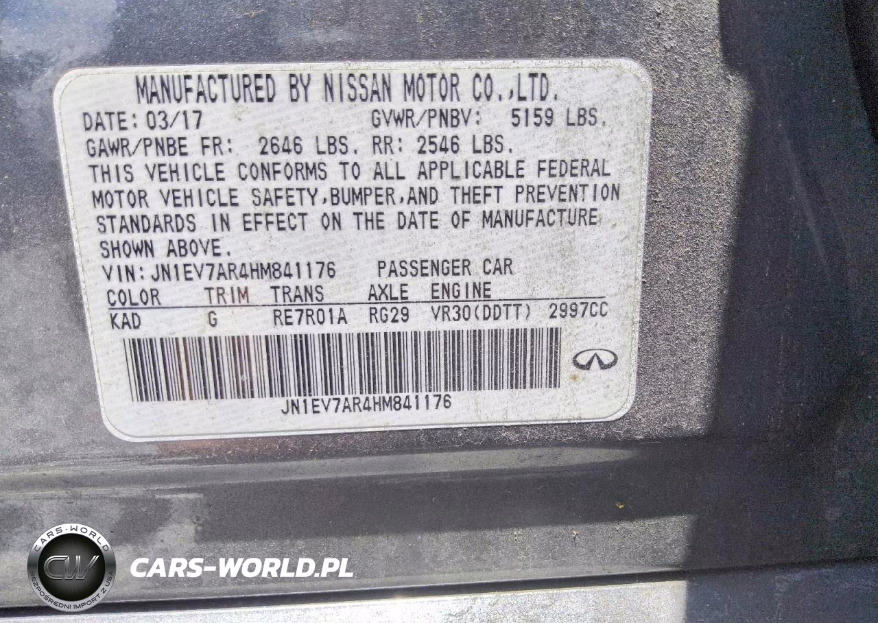 2017 Infiniti Q50 3.0T Signature Edition VIN:JN1EV7AR4HM841176 - 12