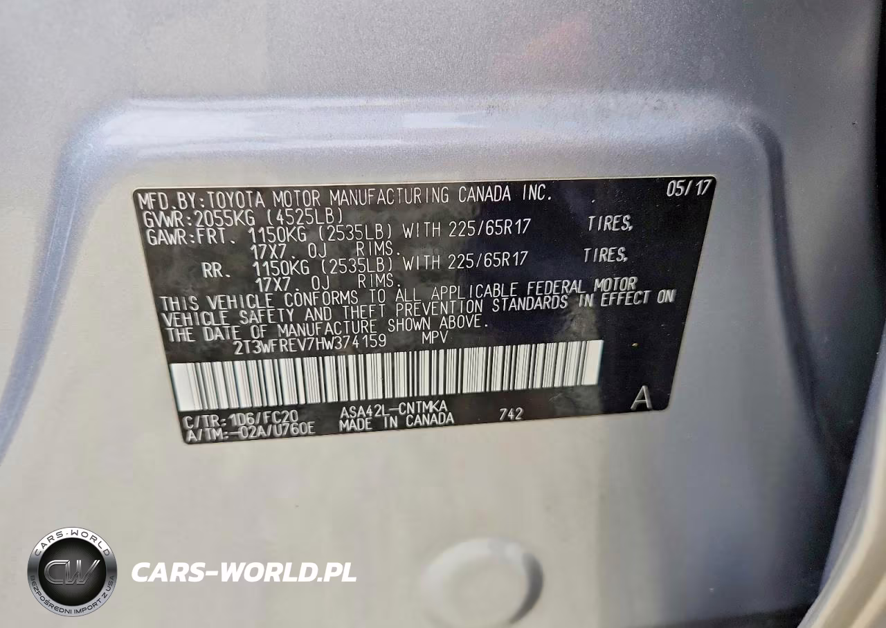2017 Toyota Rav4 Xle VIN:2T3WFREV7HW374159 - 14