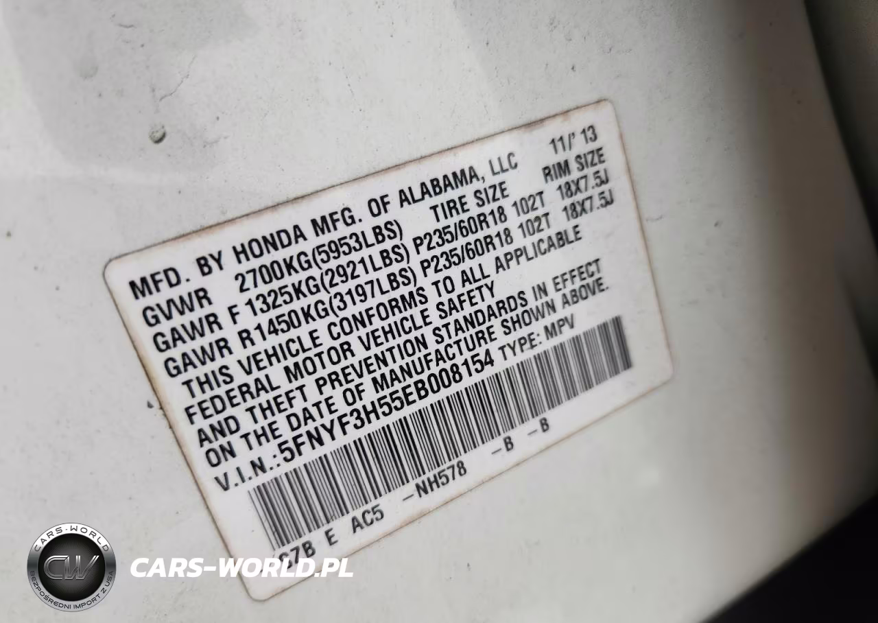 2014 Honda Pilot Exl VIN:5FNYF3H55EB008154 - 13
