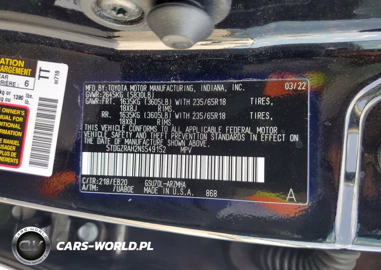 2022 Toyota Highlander Xle VIN:5TDGZRAH2NS549152 - 14