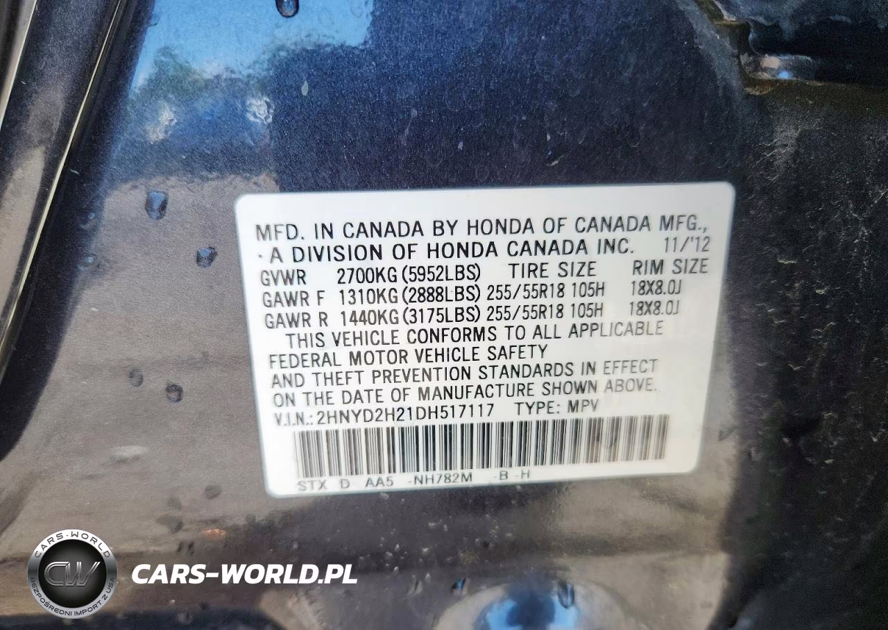 2013 Acura Mdx VIN:2HNYD2H21DH517117 - 13