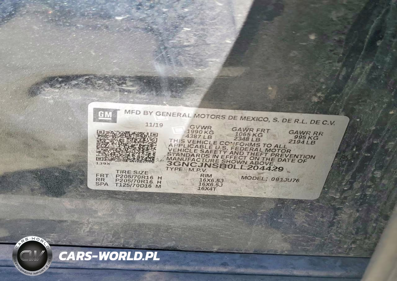 2020 Chevrolet Trax Ls VIN:3GNCJNSB0LL204429 - 12