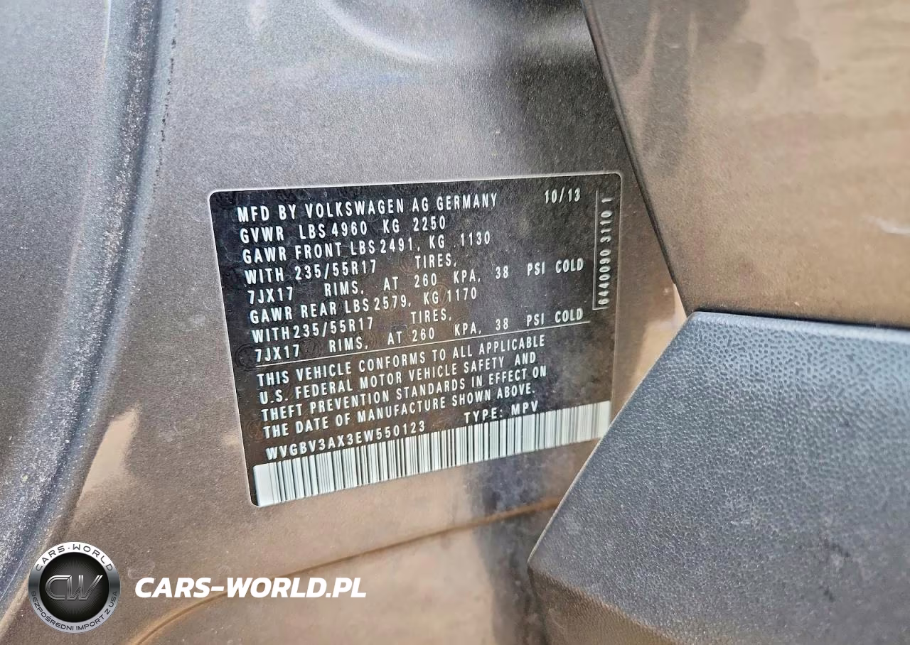 2014 Volkswagen Tiguan S VIN:WVGBV3AX3EW550123 - 13