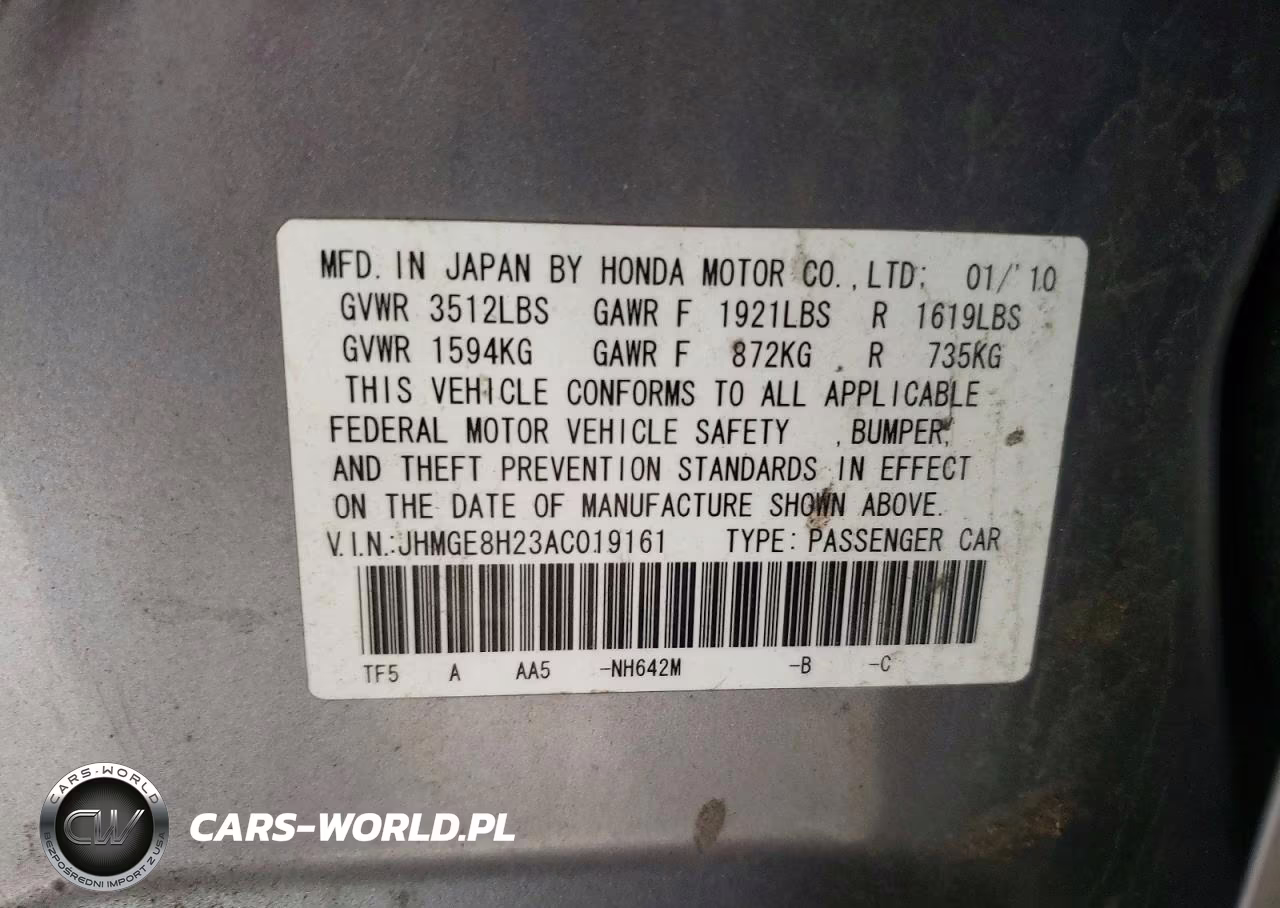 2010 Honda Fit VIN:JHMGE8H23AC019161 - 12
