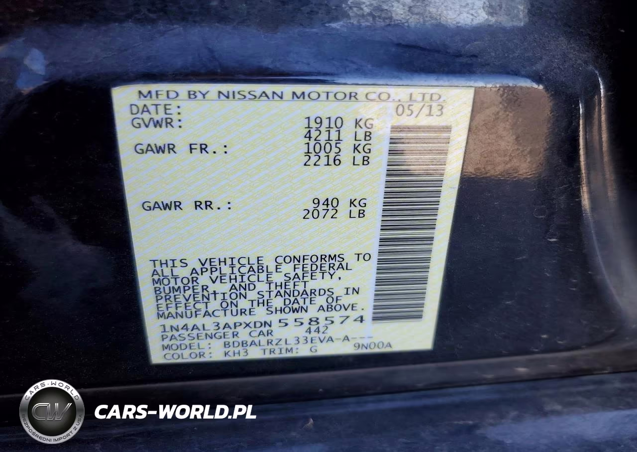2013 Nissan Altima 2.5 VIN:1N4AL3APXDN558574 - 13